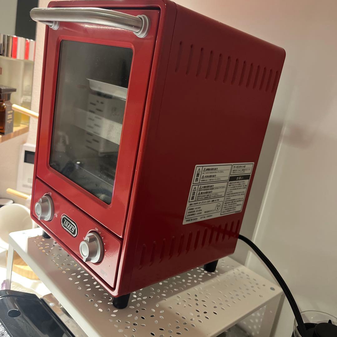 TOFFY トフィー ミニオーブントースター レトロ調 赤 レッド