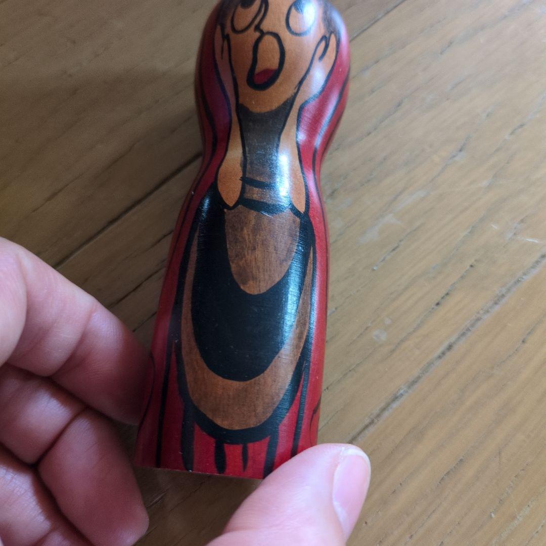 こけし/ムンクの叫び(大)/ムンク/高橋順子工人/中古品