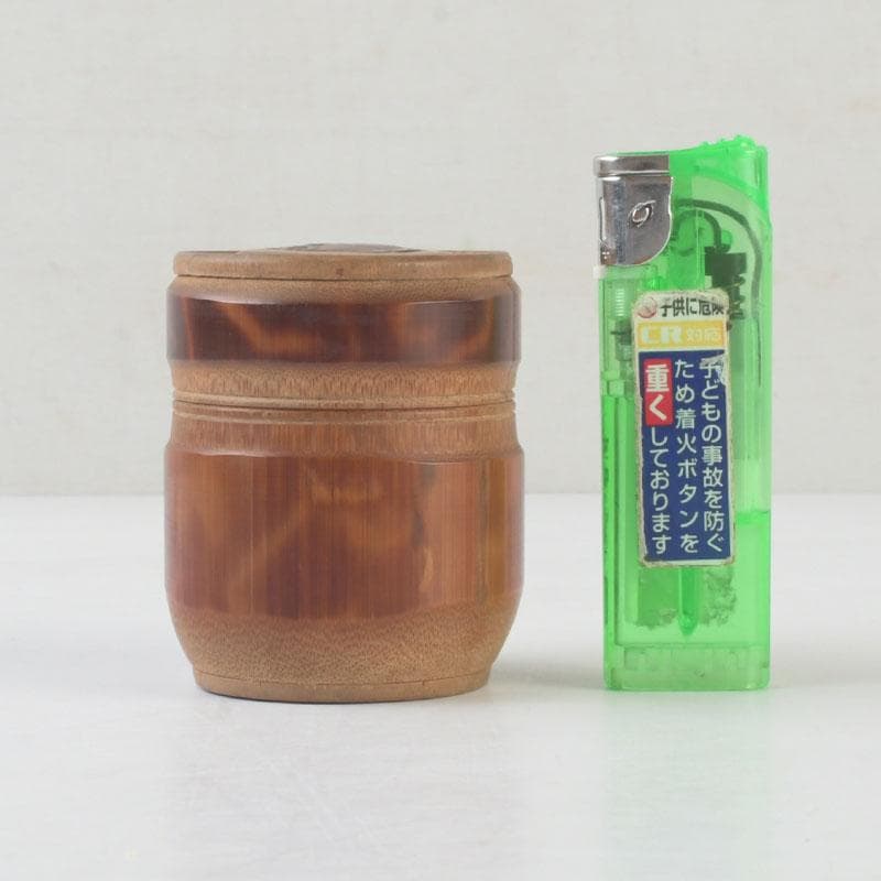 茶道具　古竹製　茶入　茶壷　仕覆付　時代箱　V　A52