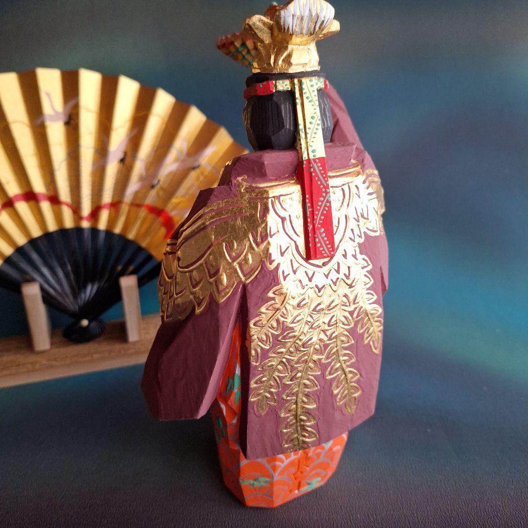 奈良一刀彫木嶋良宗作、一刀彫雅楽、金箔