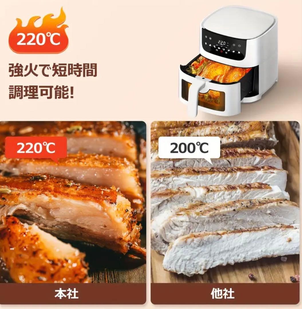 【新品未使用】Beelicious ノンフライヤー 4.5L 可視窓付きホワイト
