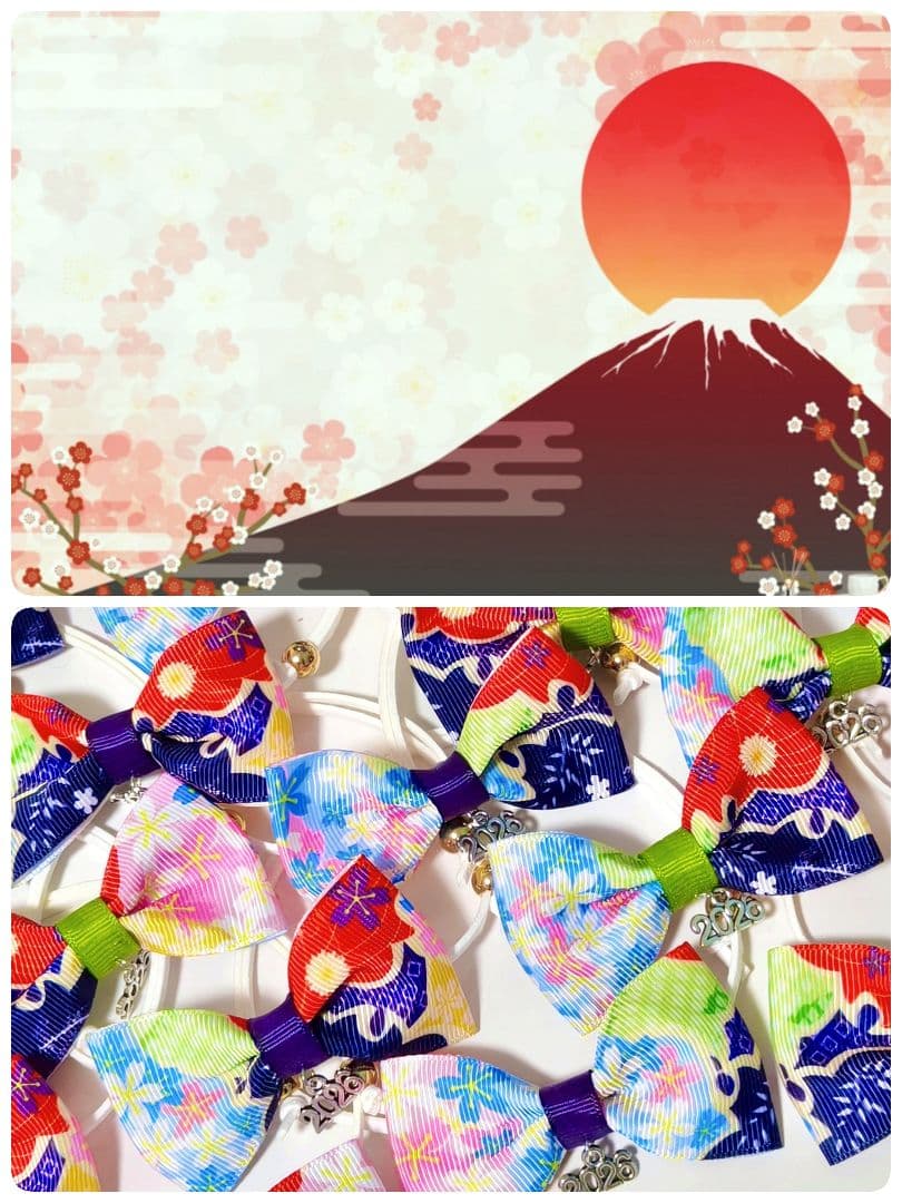 ろん様　業務用トリミングチョーカー　クリスマス　お正月リボン　2026年