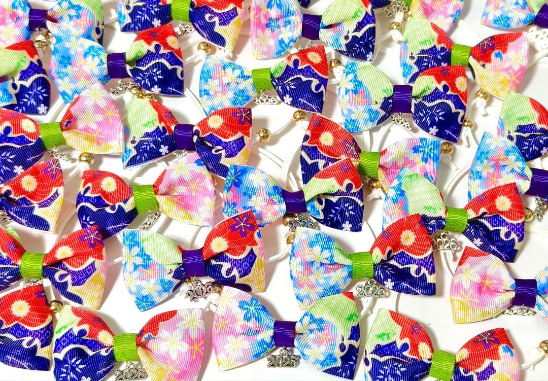 ろん様　業務用トリミングチョーカー　クリスマス　お正月リボン　2026年