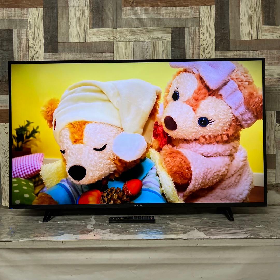 全国送料込❣️ 2年前購入フナイ55型4K液晶テレビWチューナー外付けHDD録画可