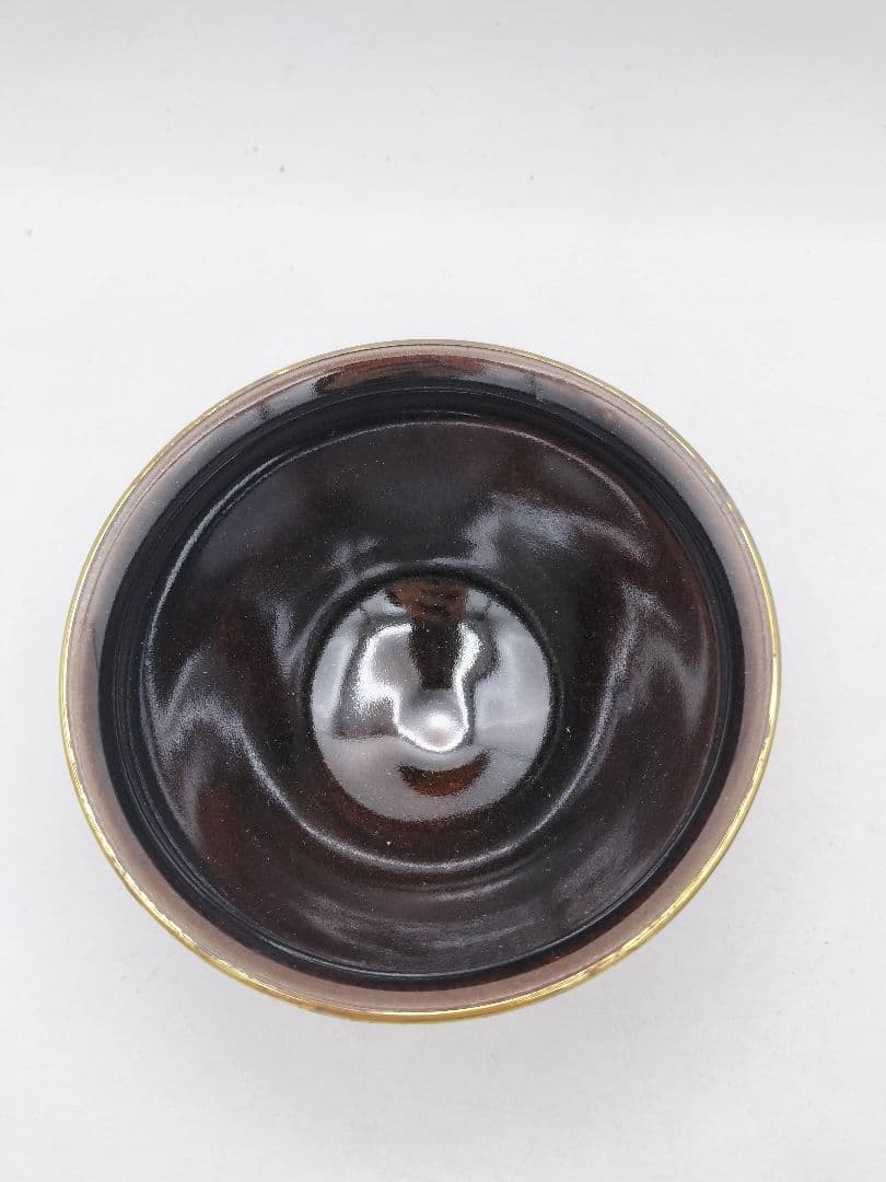d012 天目台セット 茶碗 万代草山 紙箱 茶道具 古物