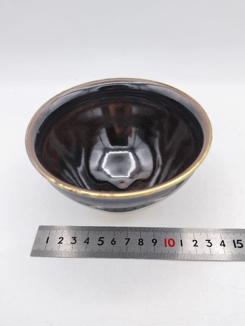 d012 天目台セット 茶碗 万代草山 紙箱 茶道具 古物