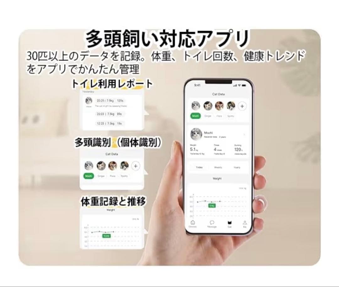 自動猫トイレ 全自動【106L大容量・大型猫/多頭飼い対応】市販ゴミ袋対応