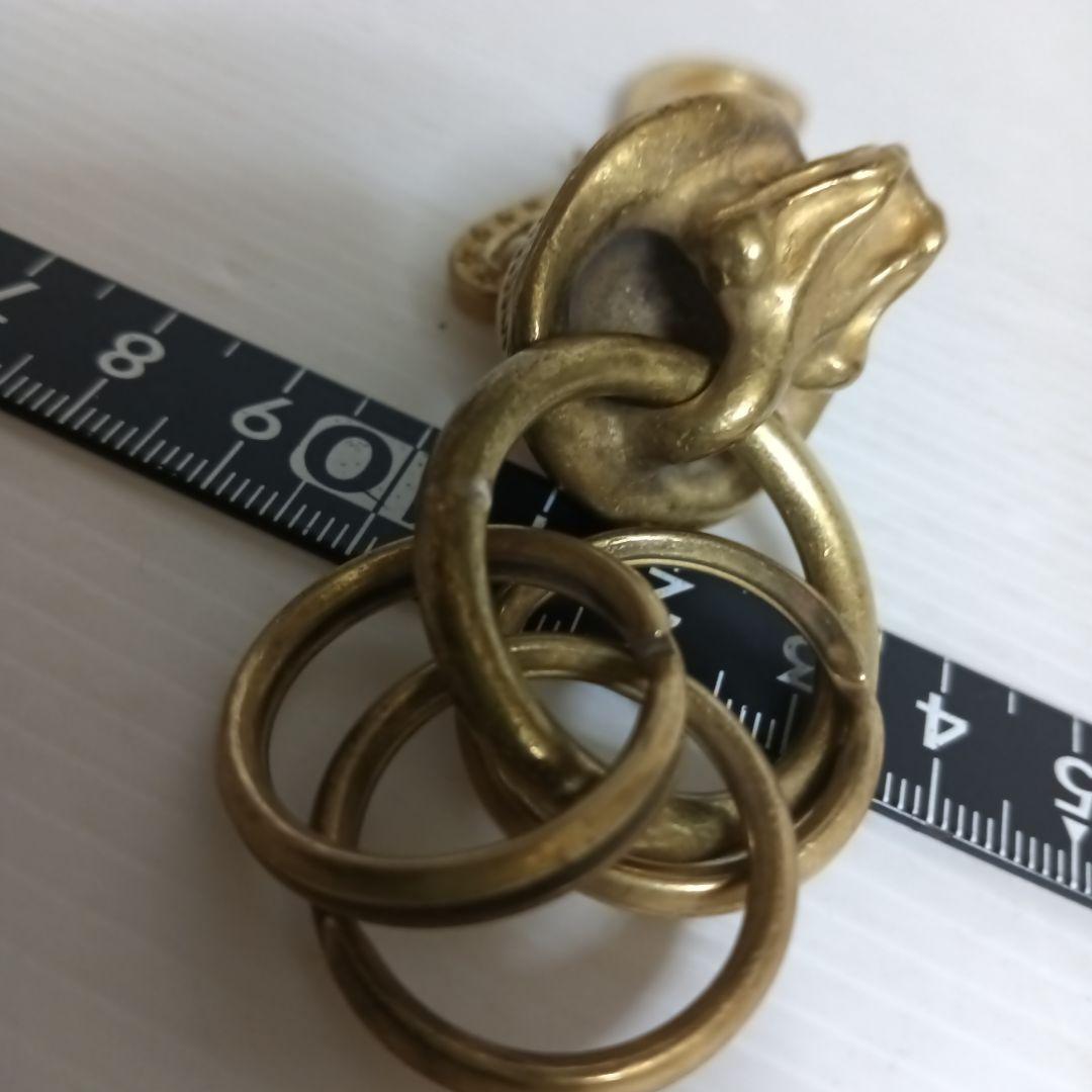 真鍮製キーホルダー　ウォレットチェーン　アンティークキーホルダー