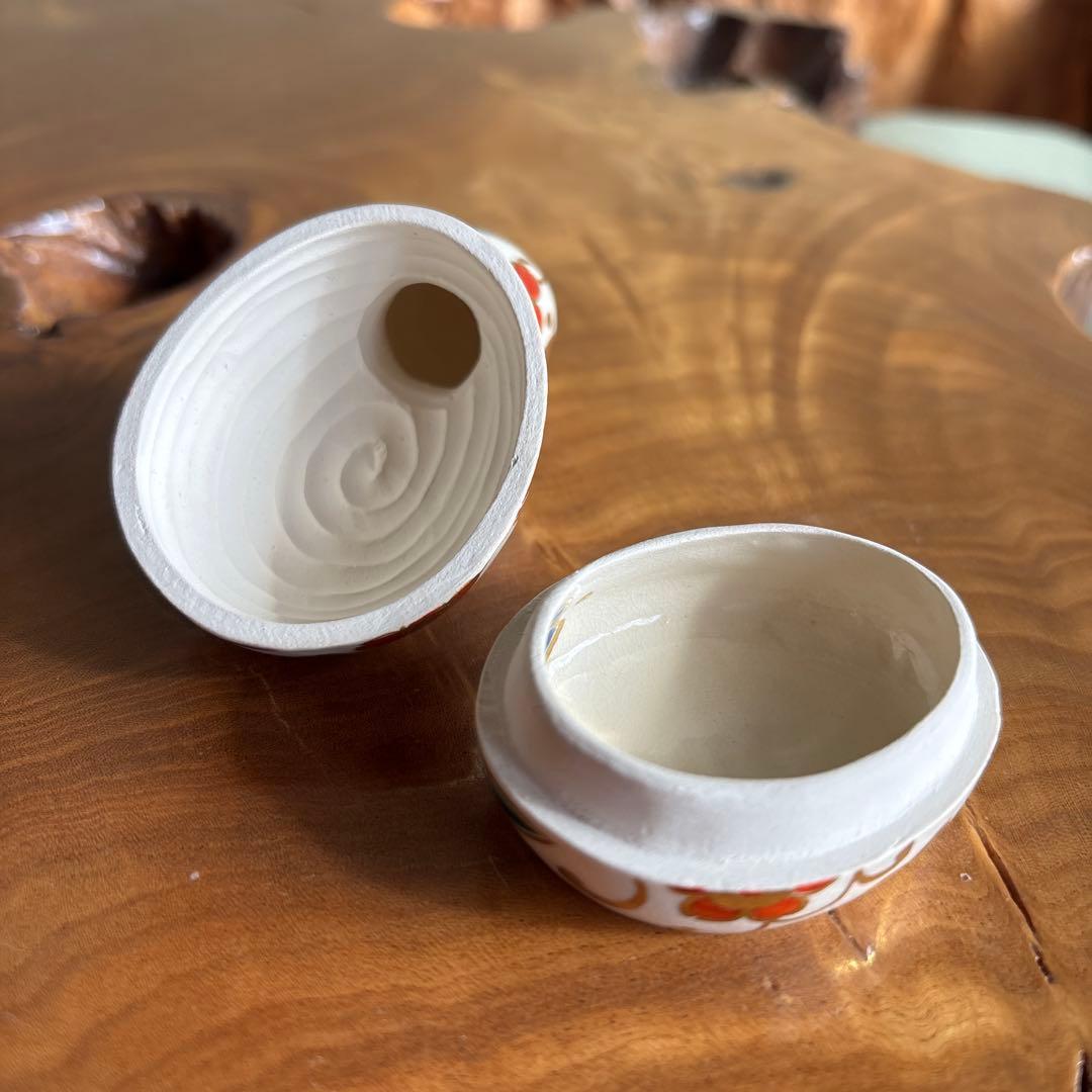 宮川香雲造 瓢香合 松竹梅唐草絵 共箱 茶道具