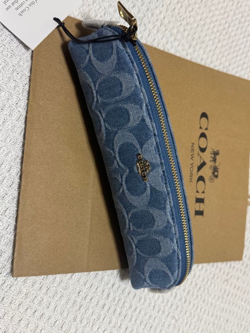 新品•正規品coachコーチ　ペンシル ケース・シグネチャー デニム