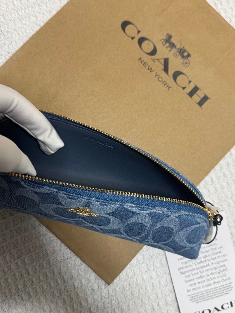 新品•正規品coachコーチ　ペンシル ケース・シグネチャー デニム