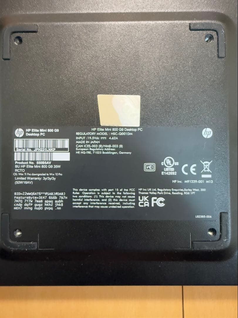 ミニPC HP EliteDesk 800 G5 / Elite Mini 800 G9