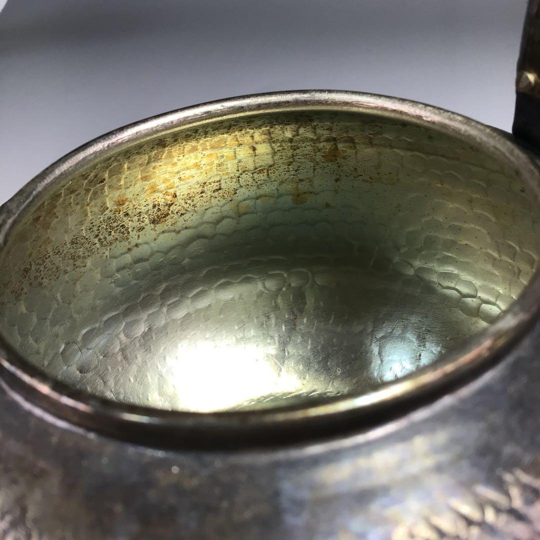 ウ348 急須『燻銀いぶし銀　急須　水注』『峯斎作』薬缶　茶道具