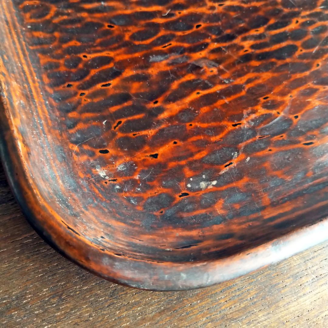 【鎌倉彫　時代物　角皿・角盆　30㎝】