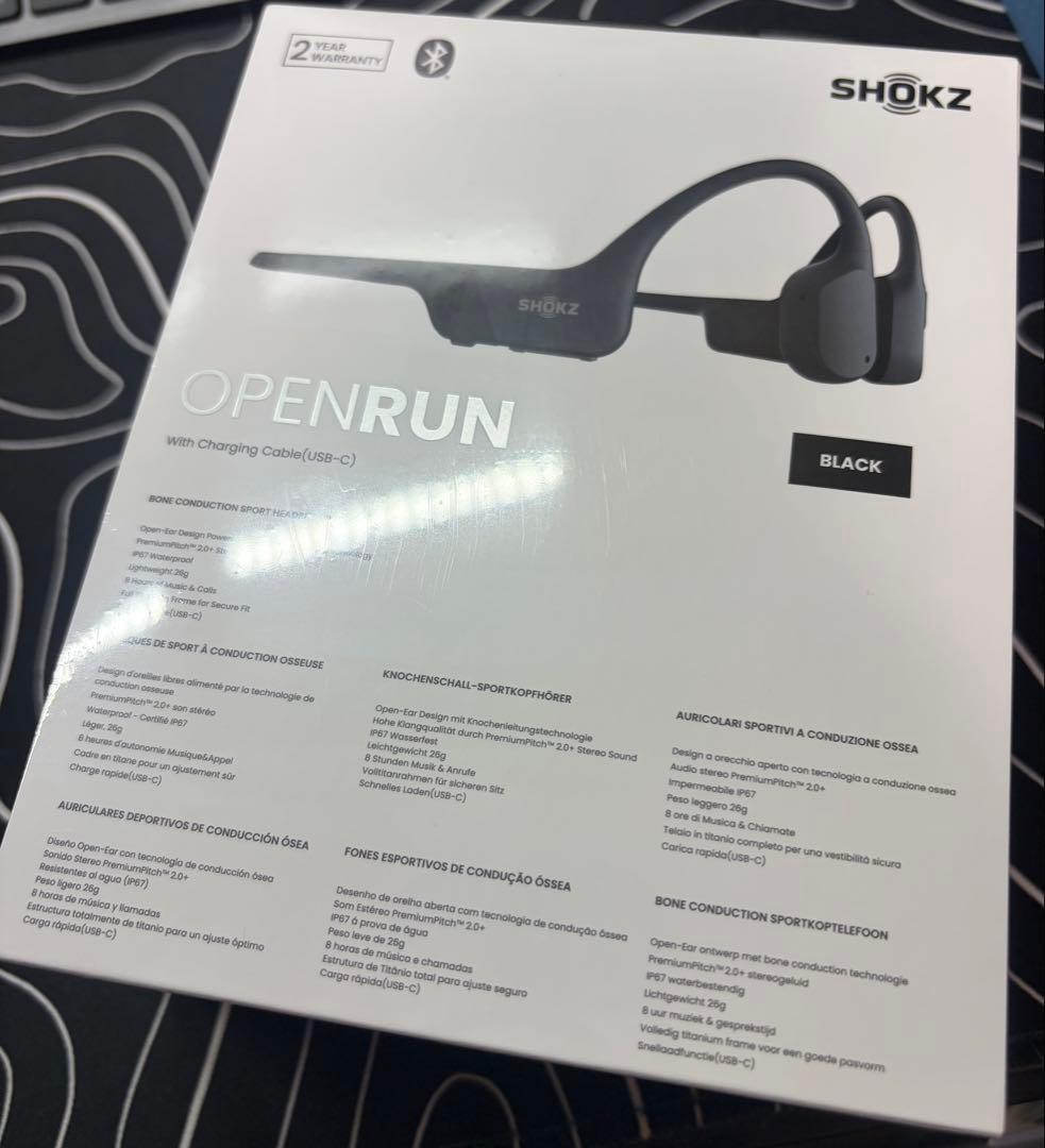 新品未開封 Shokz OpenRun 骨伝導イヤホン ブラック S805