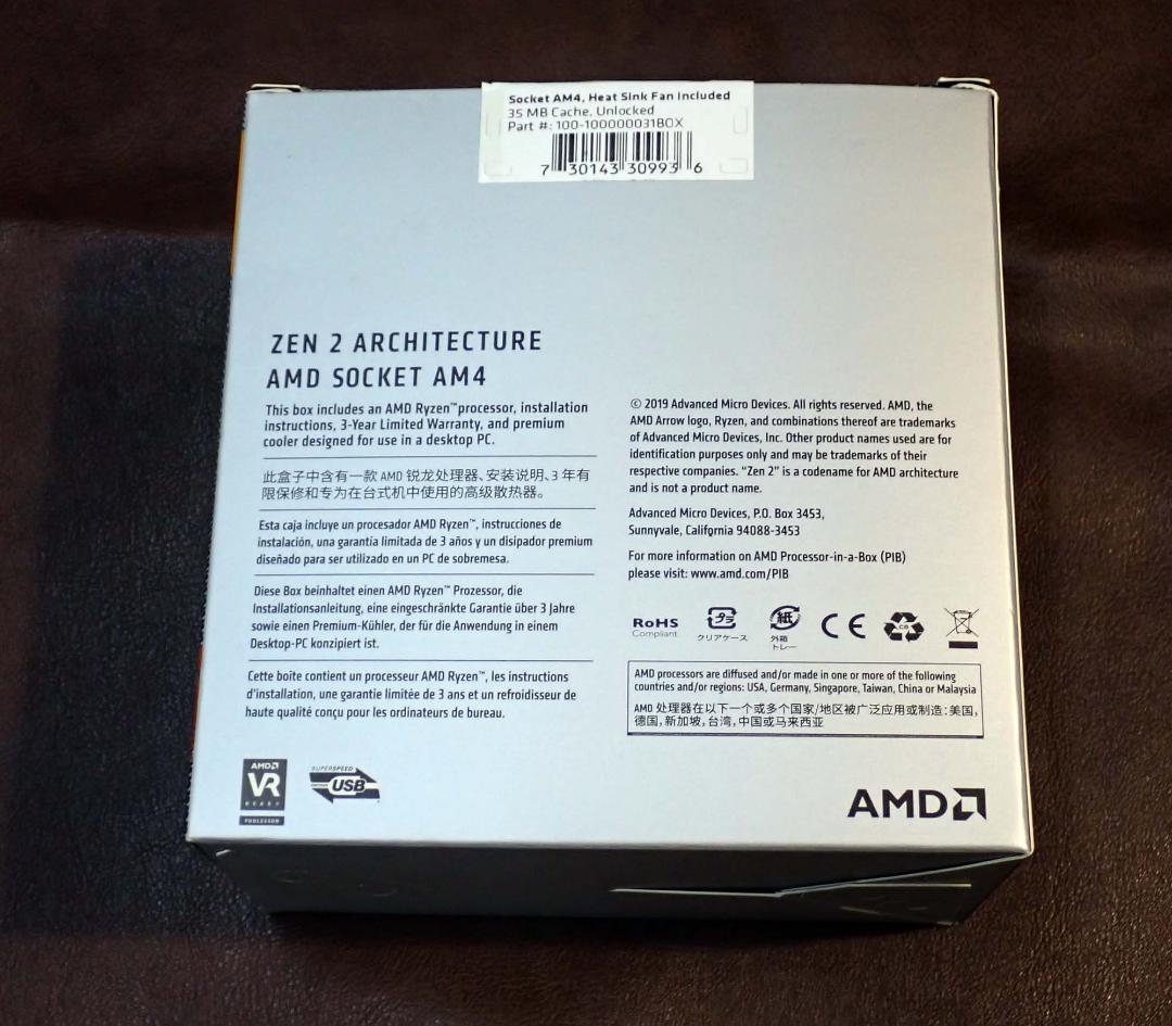 CPU AMD Ryzen 5 3600 純正クーラー付