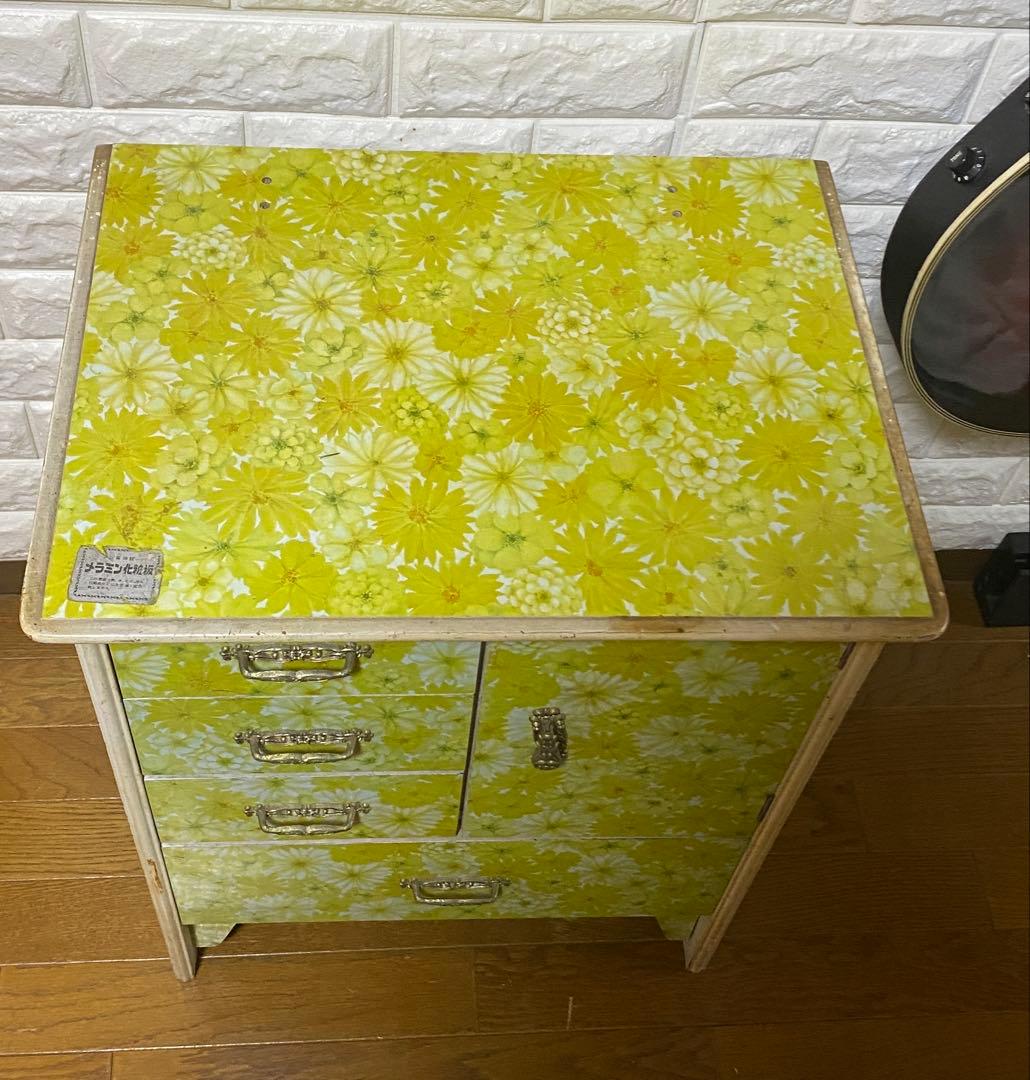 昭和レトロ アンティーク 花柄ポップ チェスト