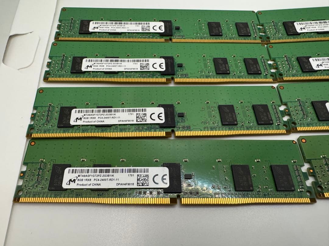 ⑨Micron PC-4-2400T ECC 8GB8枚セット