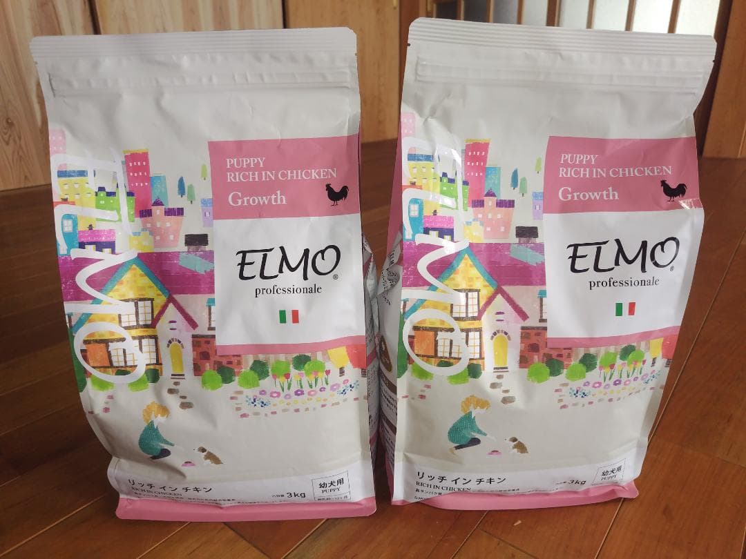 ELMOリッチインチキン3キロ3袋幼犬用靴見張りパンダ