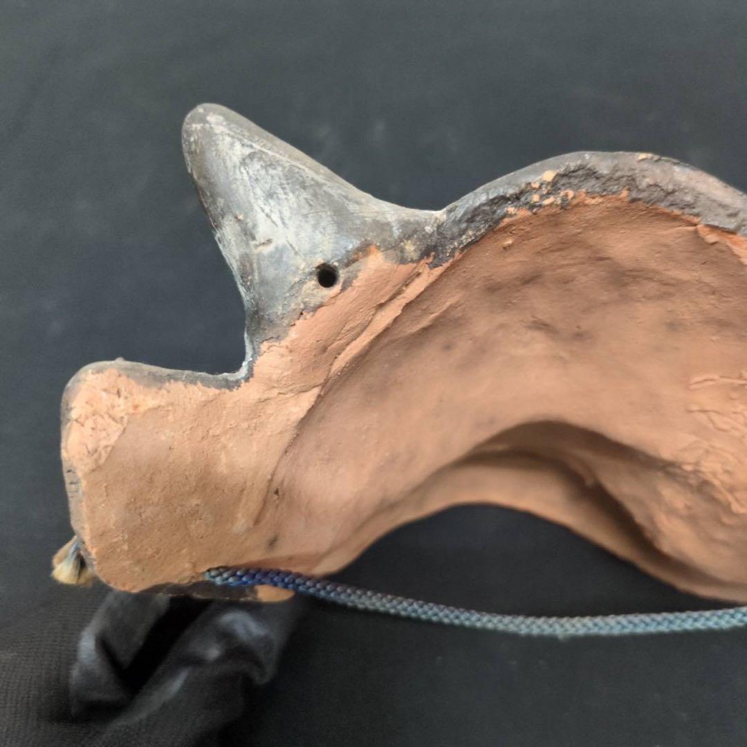 【魔除け】鬼瓦 鬼の面 刻印あり 陶器製 厄除け 縁起物 18.5cm 現状渡し