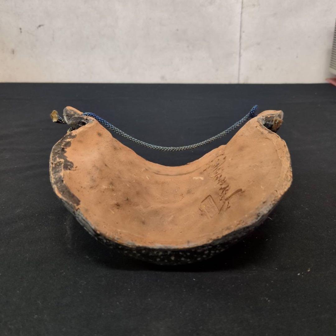【魔除け】鬼瓦 鬼の面 刻印あり 陶器製 厄除け 縁起物 18.5cm 現状渡し