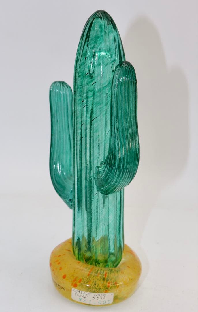 レア・オブジェ KOSTA BODA ガラス製サボテンオブジェ 約21.5cm