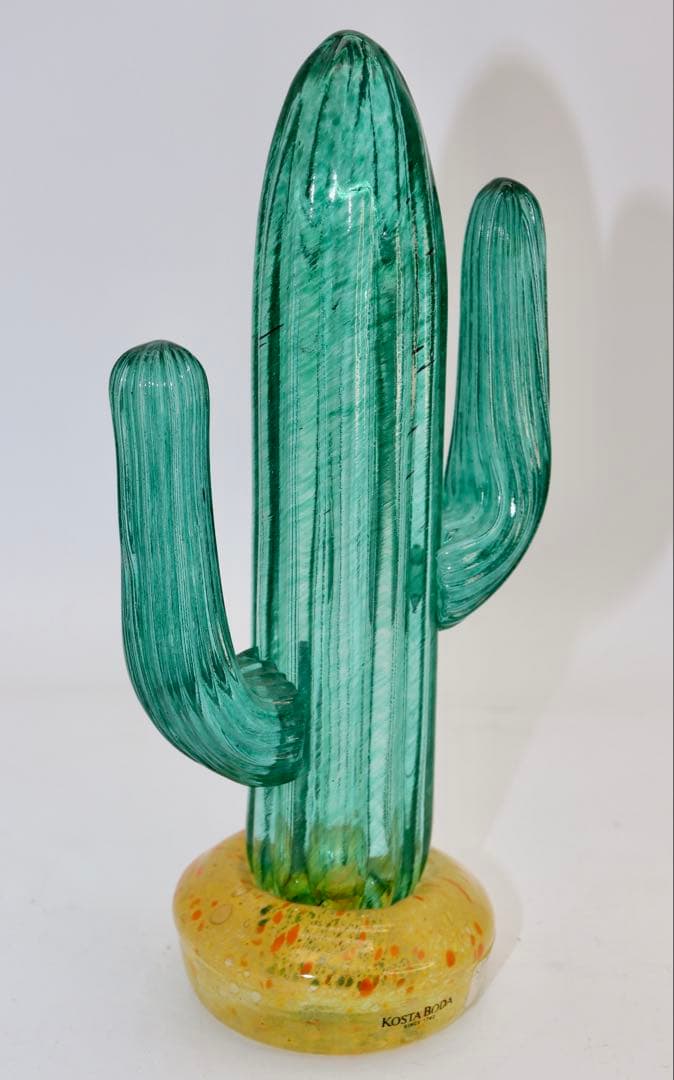 レア・オブジェ KOSTA BODA ガラス製サボテンオブジェ 約21.5cm