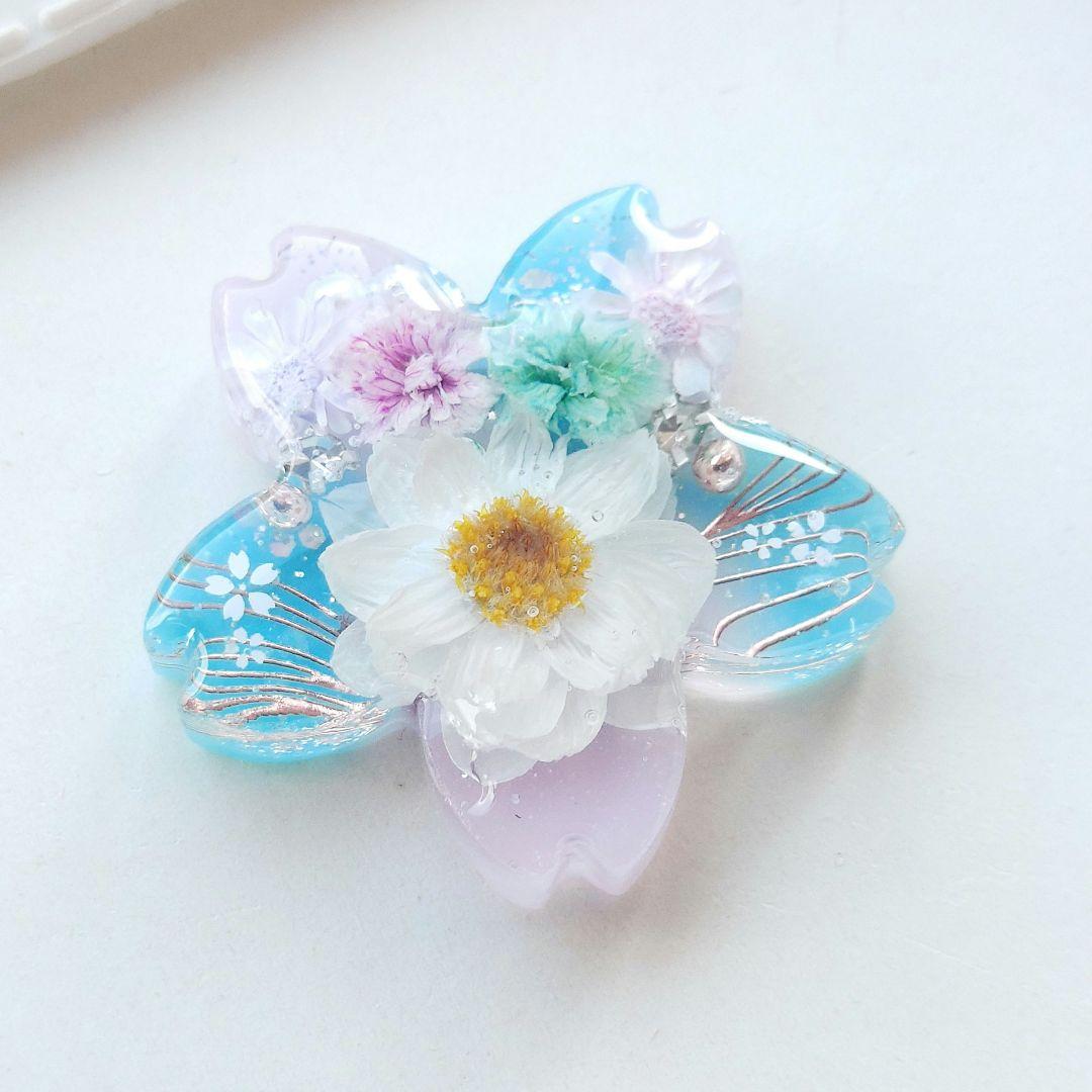 【1503】レジン　桜　ヘアゴム　ポニーフック　ブロ―チ　ハンドメイド
