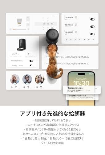 PETLIBRO ペット用 自動餌やり器 WiFi付き コードレス式 自動給餌器