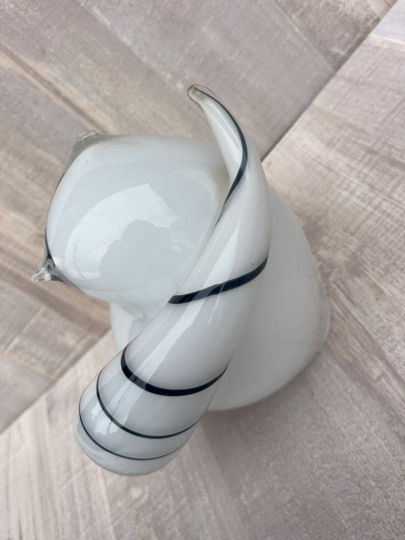 ムラノガラス フランコ　モレッティ作　猫置物　murano イタリア　ベネチアン