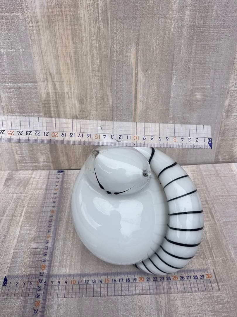 ムラノガラス フランコ　モレッティ作　猫置物　murano イタリア　ベネチアン