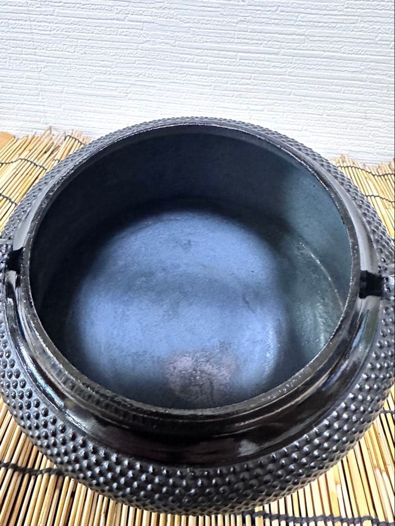 未使用品　南部盛栄堂造　１８型アラレ　鉄瓶　南部鉄瓶　南部鉄器　調理器具