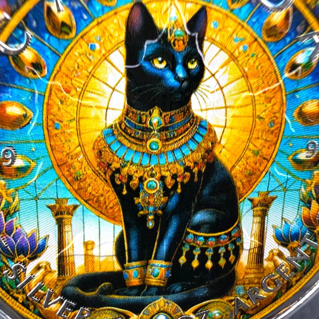 メイプルリーフ 銀貨 カラー 古代エジプト 猫-バステト神 1オンス 1oz