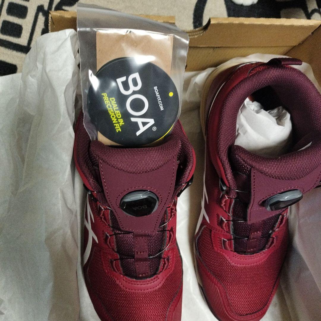 ASICS 赤 ハイカット安全靴 BOAシステム搭載