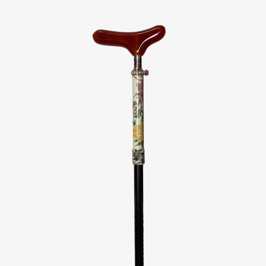 水晶＆バラリング・折りたたみ式ステッキ☆チャップリン(215)