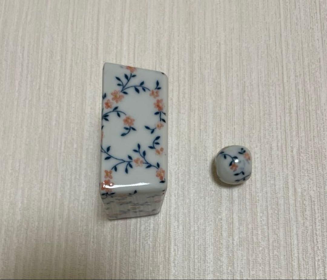 【匿名配送】未使用　薫寿堂　お香立て　香皿　香立付香皿　小花柄　美濃焼