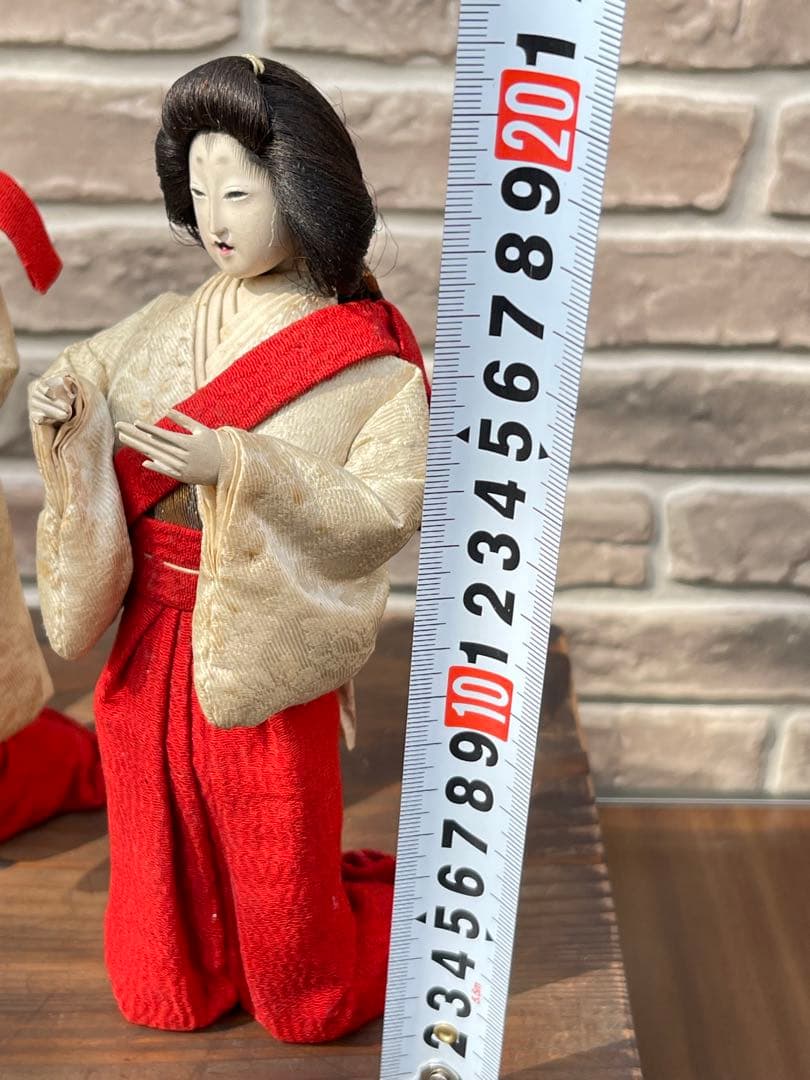 【京雛 宮女三人揃】京都 丸屋大木平蔵 御雛形製造 共箱付 古作 雛人形