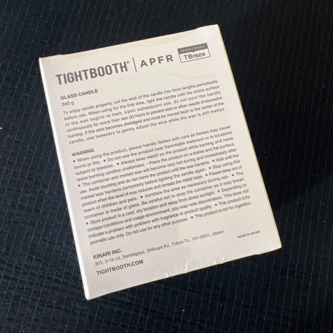 新品未使用TIGHTBOOTH APFR ガラスキャンドル 240g