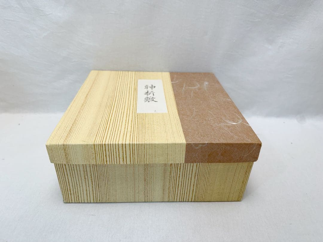 未使用 茶道具 木製 一閑塗 神折敷 炭入れ 炭取 紙箱