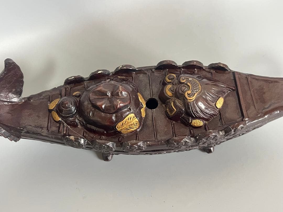 宝船 置物 縁起物 美術鋳物 高さ約40cm 重さ約3.4kg 送料込