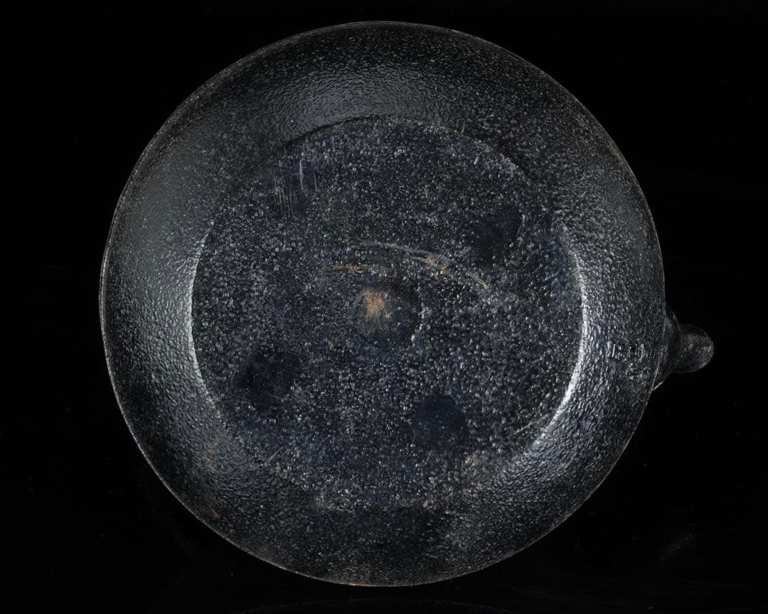 時代物【三巌堂】牡丹紋鉄瓶 在銘 南部鉄器 砂鉄なし 煎茶道具 古美術 骨董品