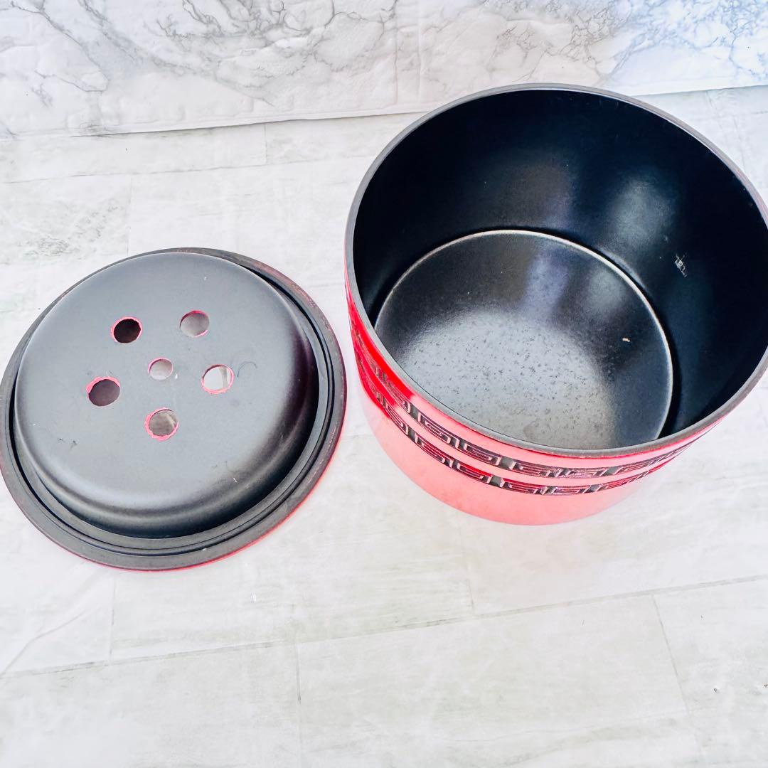 新品　伝統工芸 仙台堆朱 茶こぼし（建水）朱漆 彫刻★茶道具 漆器★直径12cm