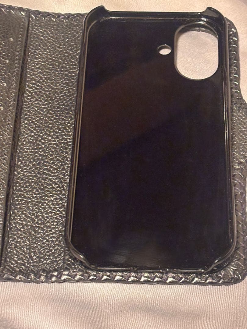 手帳型スマホケース 本革 レザーケース スマホカバー ブラック iPhone17
