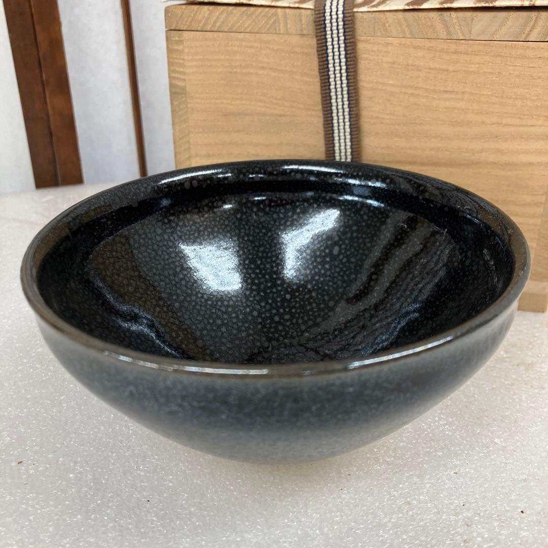 茶道具　茶碗　油滴天目黒茶碗　共箱　N237TMC
