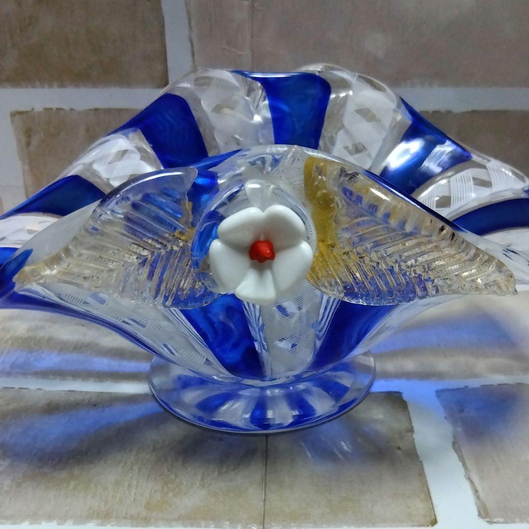 ベネチアンガラス　MURANO　ムラノ コンポート　器
