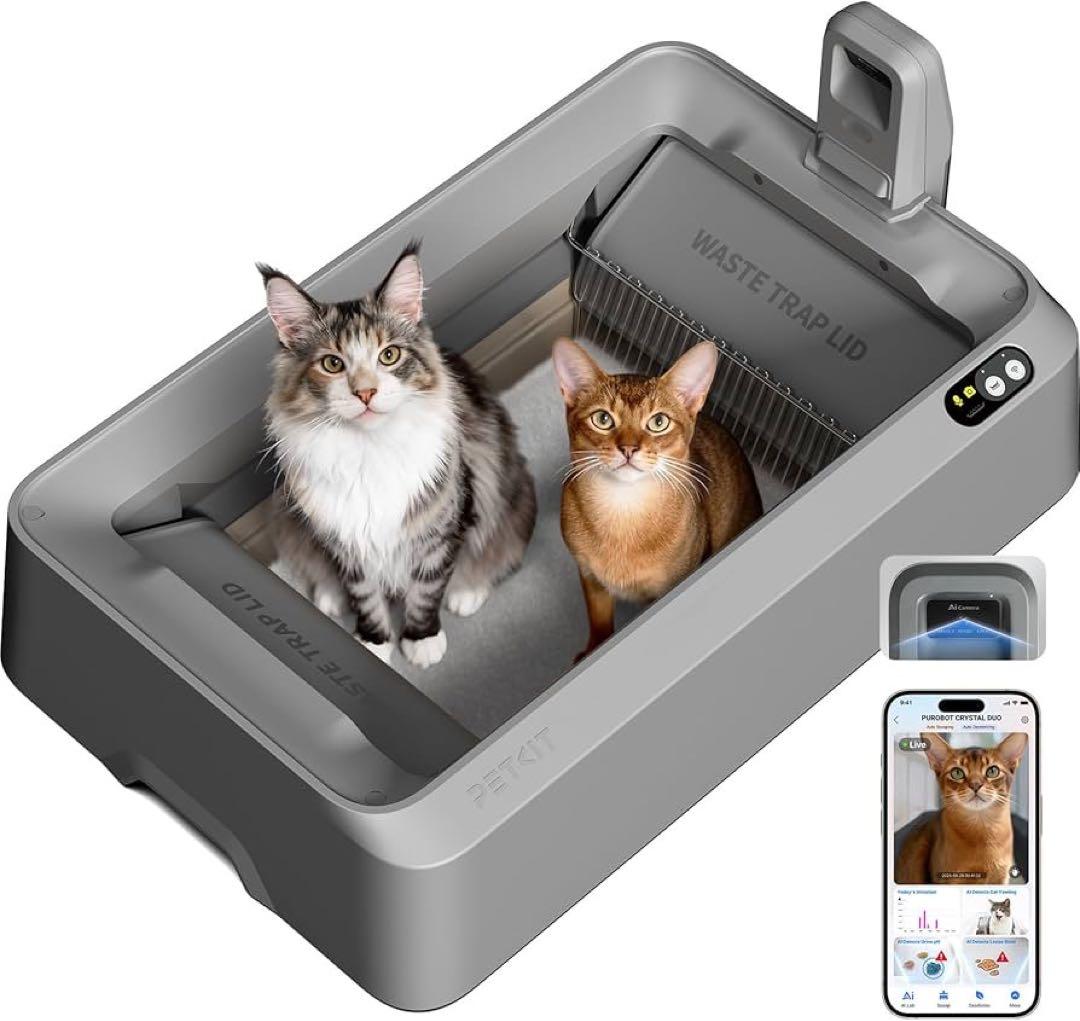PETKIT 猫トイレ PUROBOT CRYSTAL DUOグレー