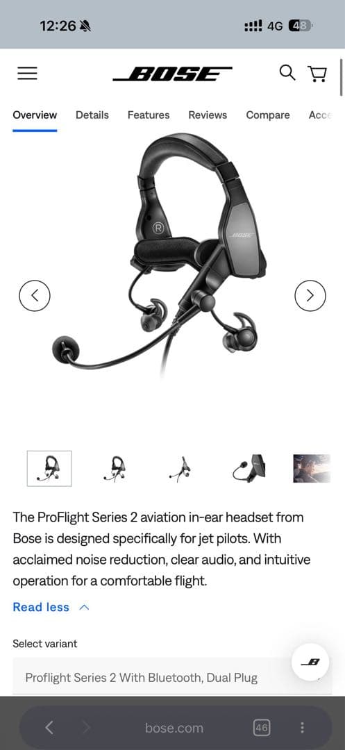 Bose ProFlight Series 2 アビエーションヘッドセット