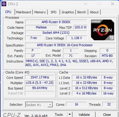 AMD Ryzen 9 3950X CPU 【動作確認済】