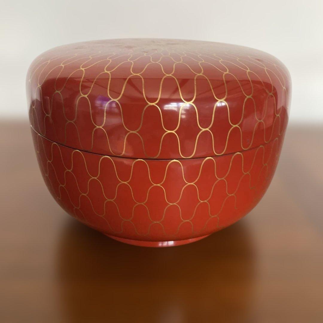 網目蒔絵喰籠　喰籠　網目蒔絵　朱塗　菓子器　 茶道具