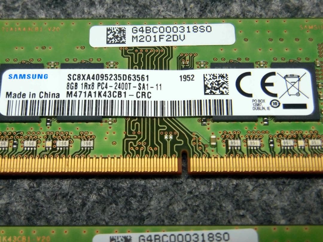 SAMSUNG 8GB DDR4 PC4-2400T メモリ 2枚セット